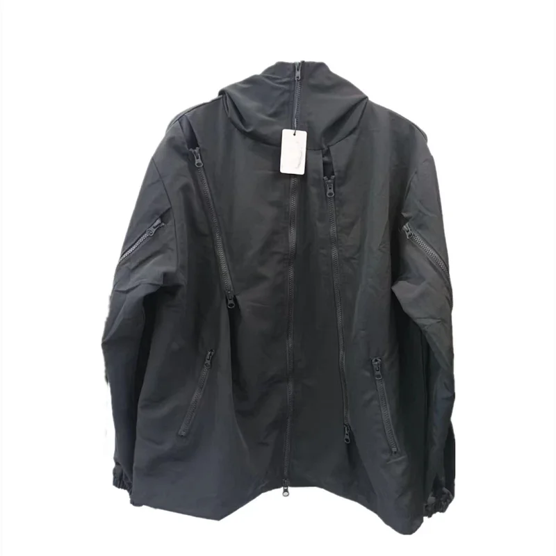 ComÓpass Patch Hooded leather jacket