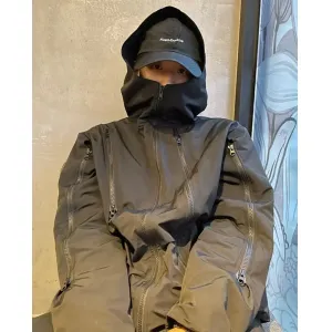 ComÓpass Patch Hooded leather jacket